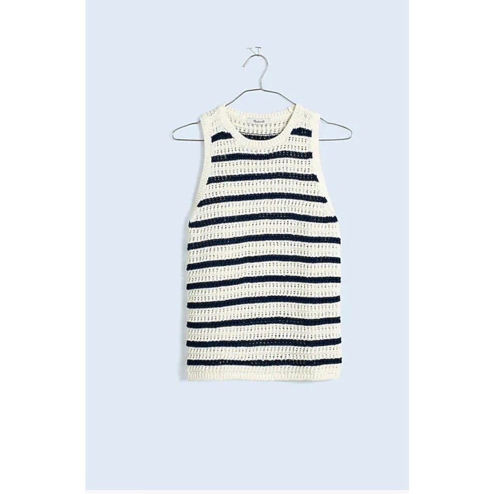 NWT Madewell Crochet-Knit Crewneck Sweater Tank Size Small